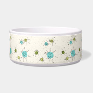 Iconic Atomic Starbursts Ceramic Pet Bowl