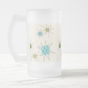 Iconic Atomic Starbursts Frosted Glass Mug