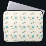 Iconic Atomic Starbursts Laptop Sleeve<br><div class="desc">This Iconic Atomic Starbursts Laptop Sleeve pattern features iconic atomic starbursts. That’s right! The old school, cream coloured background with gold speckles is the perfect backdrop for the vibrant turquoise, soothing celery, and kitschy pear green coloured circles. The spots of colour are sporadically placed in various sizes with overlaying black...</div>