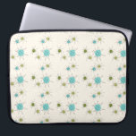 Iconic Atomic Starbursts Laptop Sleeve<br><div class="desc">This Iconic Atomic Starbursts Laptop Sleeve pattern features iconic atomic starbursts. That’s right! The old school, cream coloured background with gold speckles is the perfect backdrop for the vibrant turquoise, soothing celery, and kitschy pear green coloured circles. The spots of colour are sporadically placed in various sizes with overlaying black...</div>