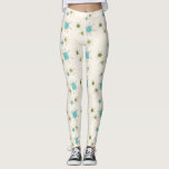 Iconic Atomic Starbursts Leggings<br><div class="desc">This Iconic Atomic Starbursts Leggings pattern features iconic atomic starbursts. That’s right! The old school, cream coloured background with gold speckles is the perfect backdrop for the vibrant turquoise, soothing celery, and kitschy pear green coloured circles. The spots of colour are sporadically placed in various sizes with overlaying black V...</div>