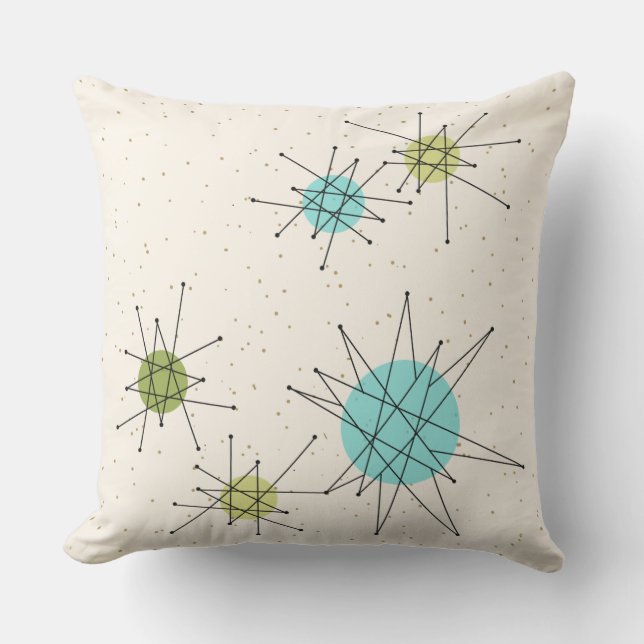 Iconic Atomic Starbursts Outdoor Pillow (Front)