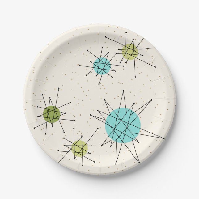 Iconic Atomic Starbursts Paper Plates (Front)