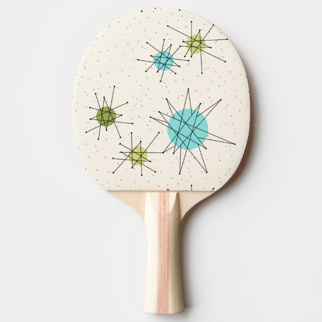 Iconic Atomic Starbursts Ping Pong Paddle (Front)