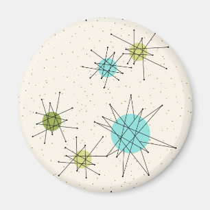 Iconic Atomic Starbursts Round Magnet