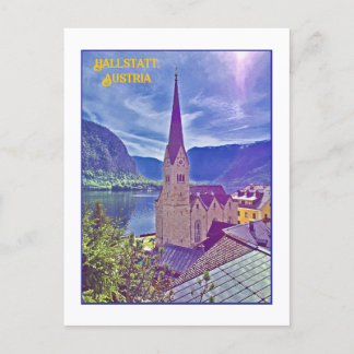 ICONIC CHURCH STEEPLE, HALLSTATT, AUSTRIA POSTCARD