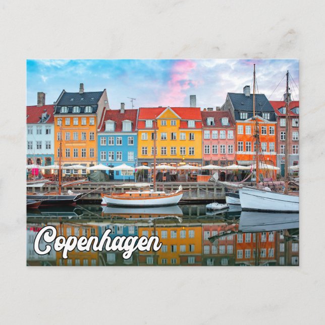 Iconic City Of Copenhagen, Denmark Postcard (Front)