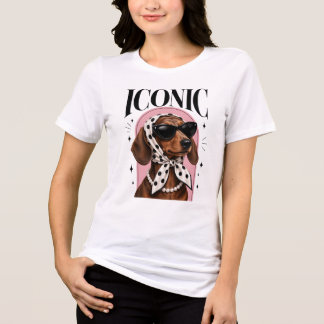 Iconic Dachshund - Glamourous Retro Wiener Dog Tri-Blend Shirt