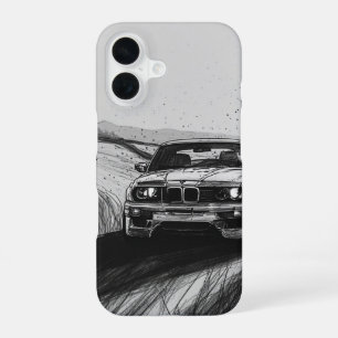 Iconic Drift: E30 Sketch iPhone 16 Case