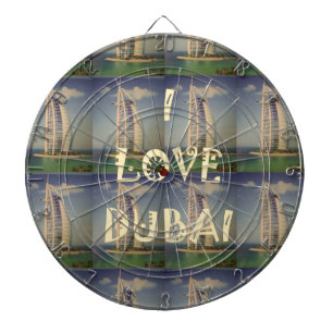 Iconic Dubai: "I Love Dubai" Vector Graphic design Dartboard
