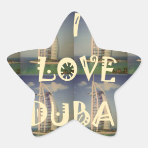 Iconic Dubai: "I Love Dubai" Vector Graphic design Star Sticker