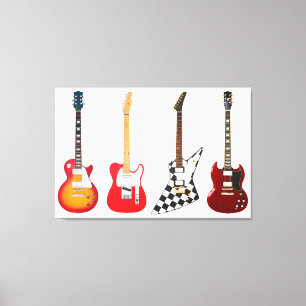 ICONIC ELECTRIC GUITARS 32x48 Canvas Print