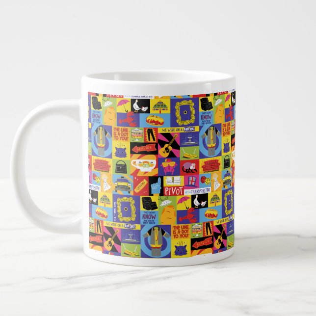 Iconic FRIENDS™ Pattern Large Coffee Mug (Left)