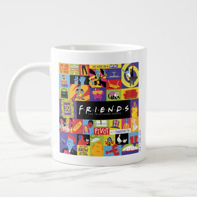 Iconic FRIENDS™ Pattern Large Coffee Mug (Left)