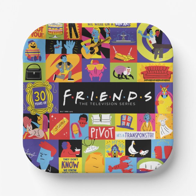 Iconic FRIENDS™ Pattern Paper Plate (Front)