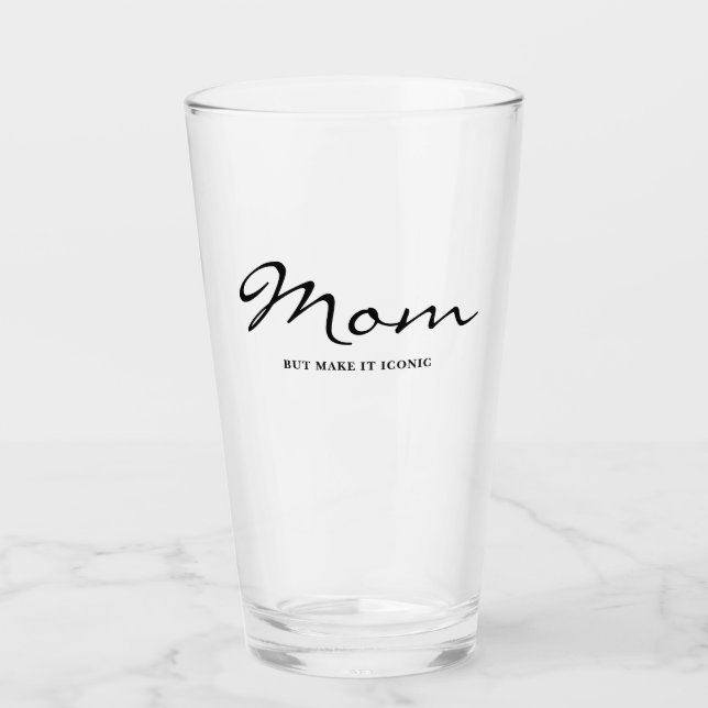 Iconic Fun Witty Cool Mum Clear Glass (Front)
