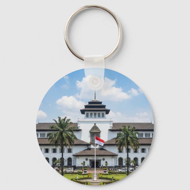 Iconic Gedung Sate Bandung Indonesia Keychain (Front)