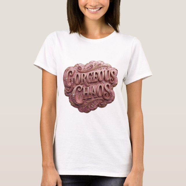 Iconic Gold GORGEOUS CHAOS Statement Tee (Front)