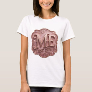 Iconic Gold ME EST 1976 Quote Design T-Shirt