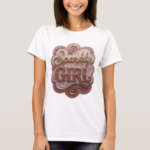 Iconic Gold SPARKLY GIRL Modern Design T-Shirt