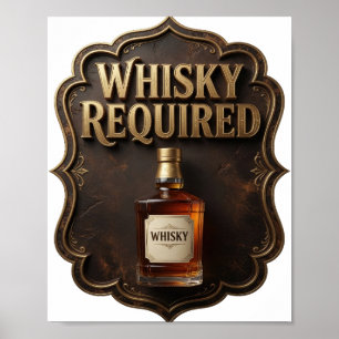 Iconic Gold WHISKY REQUIRED Poster