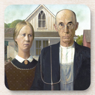 Iconic Grant Wood American Gothic Coaster