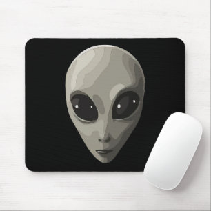Iconic Grey Alien Face   Sci-Fi UFO Extraterrestri Mouse Mat