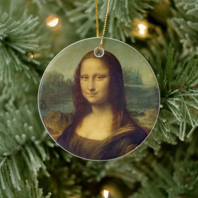 Iconic Leonardo da Vinci Mona Lisa Ceramic Tree Decoration (Tree)