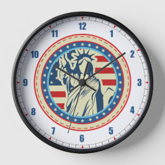 Iconic Liberty Patriotc USA Statue of Liberty Wall Clock