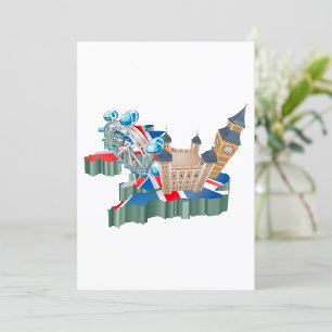 Iconic London Landmarks UK Map British Travel Invitation