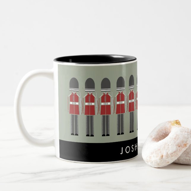 Iconic London Queen's Guards Two-tone Mugs (With Donut)