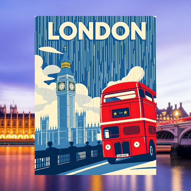Iconic London UK Red Double Decker Bus Travel Postcard (Iconic London UK Red Double Decker Bus Travel Postcard
)