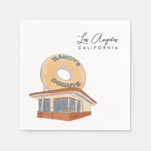 Iconic Los Angeles Watercolor  Napkin