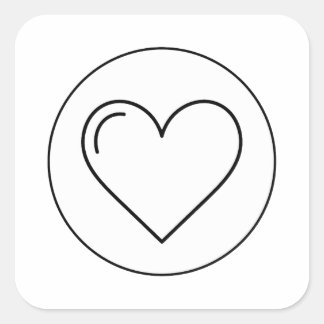 Iconic Minimal Heart Square Sticker