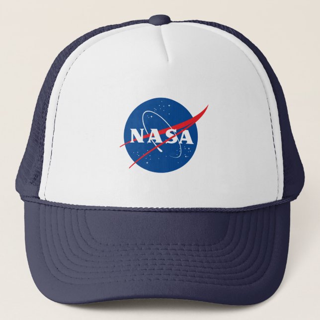 Iconic NASA Baseball Hat (White/Night Sky Blue) (Front)