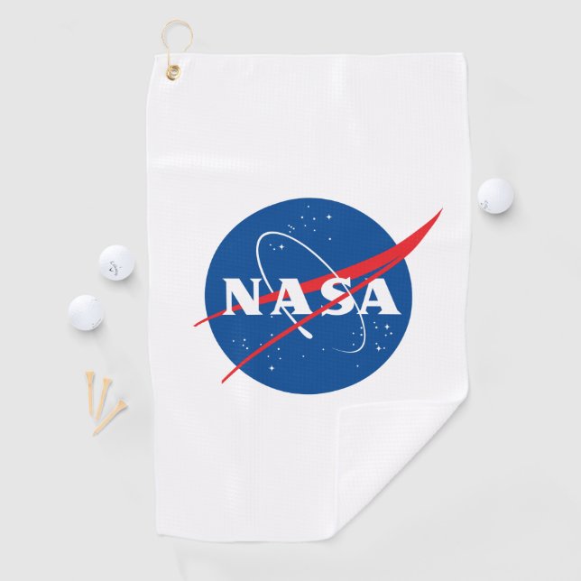 Iconic NASA Brass Ring Golf Towel (Rocket White) (InSitu)