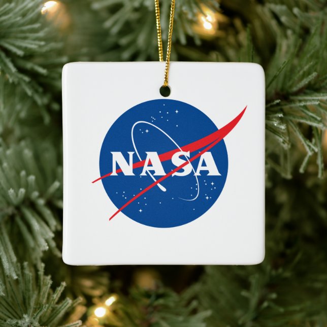 Iconic NASA Ceramic Holiday Ornament (Square) (Tree)