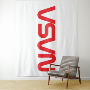 Iconic NASA Circa 88” x 104” Rocket White Tapestry