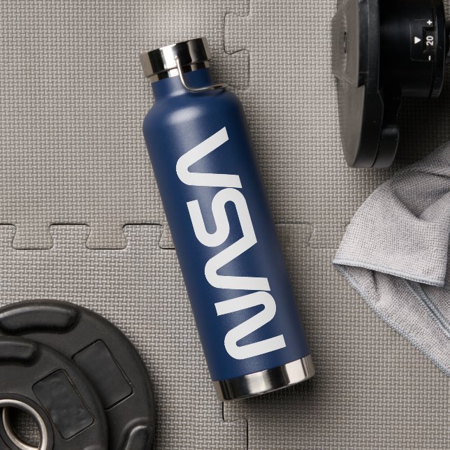Iconic NASA Circa Night Sky Blue Insulated Water Bottle (Gym (Rotated))