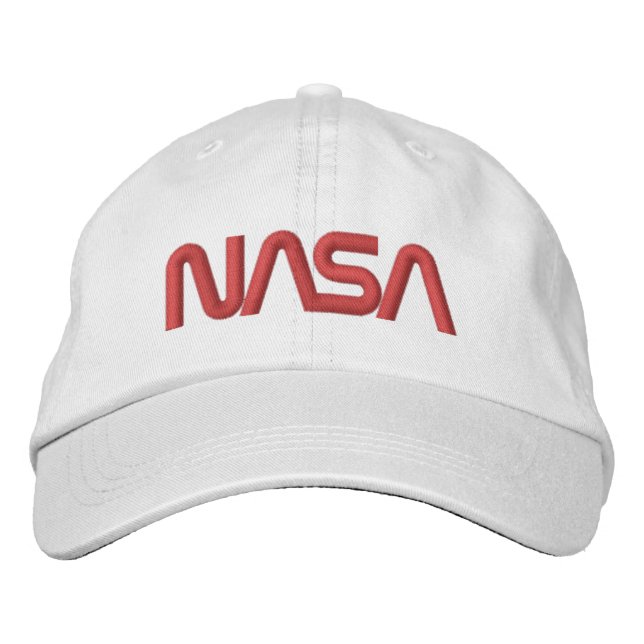Iconic NASA Circa Rocket White Cotton Embroidered Hat (Front)