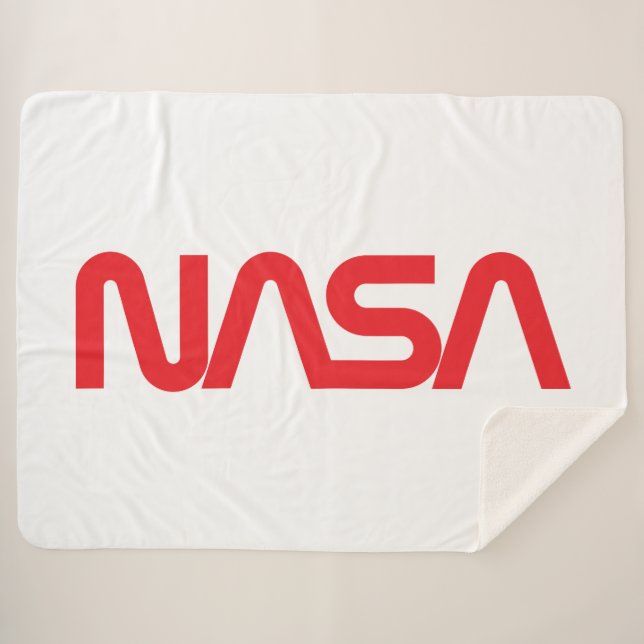Iconic NASA Circa Sherpa Blanket (Rocket White) (Front (Horizontal))