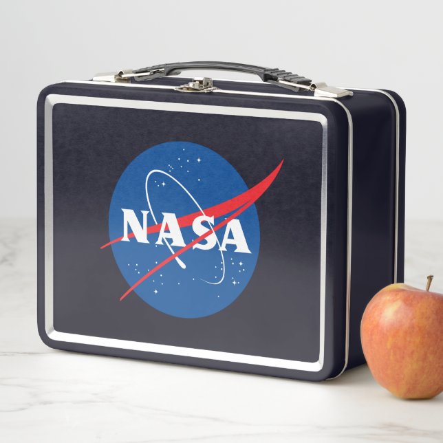 Iconic NASA Eclipse Black Metal Lunch Box (In Situ)