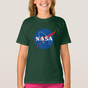 Iconic NASA Girls’ Cotton T-Shirt (Aurora Green)