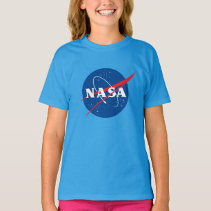 Iconic NASA Girls’ Cotton T-Shirt (Twilight Blue)
