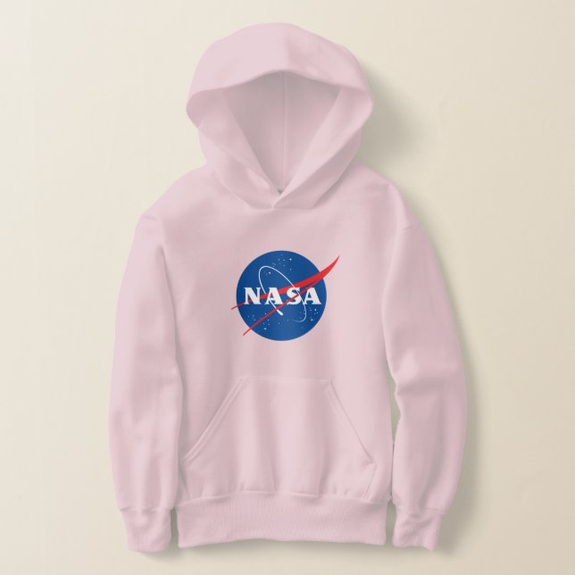 Iconic NASA Girls’ Horizon Pink Hoodie (XS–XL) (Laydown)