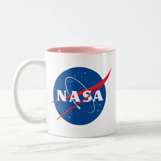 Iconic NASA Horizon Pink Trim Ceramic Mug (Left)
