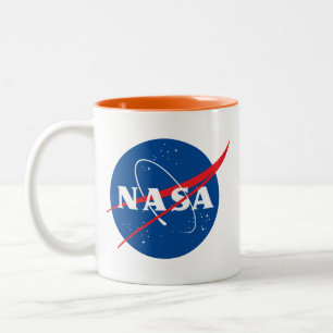 Iconic NASA Launch Orange Trim Ceramic Mug