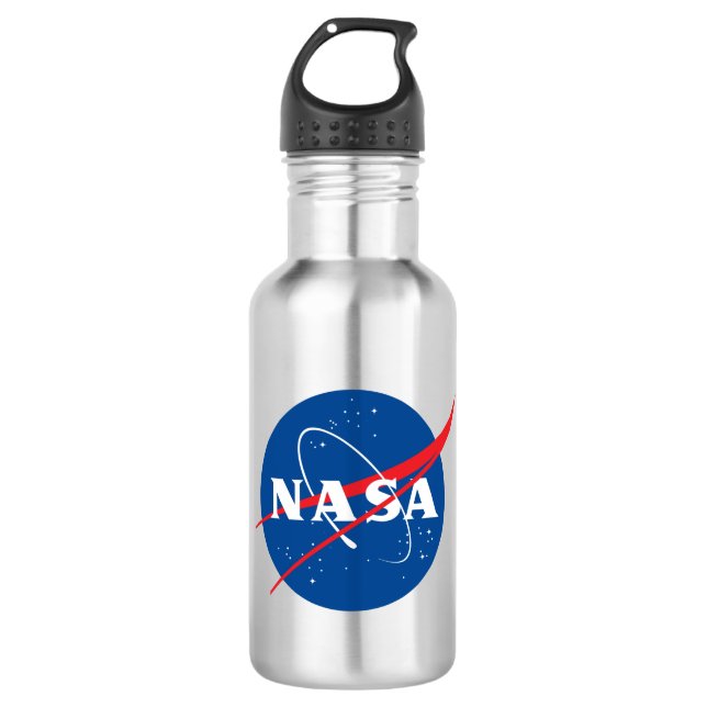 Iconic NASA Mercury Grey 18 oz 532 Ml Water Bottle (Front)