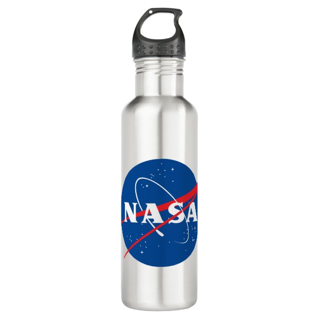Iconic NASA Mercury Grey 24 oz 710 Ml Water Bottle (Front)