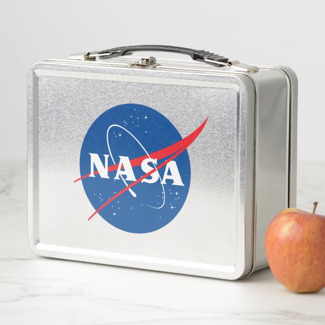 Iconic NASA Mercury Grey Metal Lunch Box (In Situ)